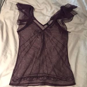 H&M butterfly sleeve sheer top